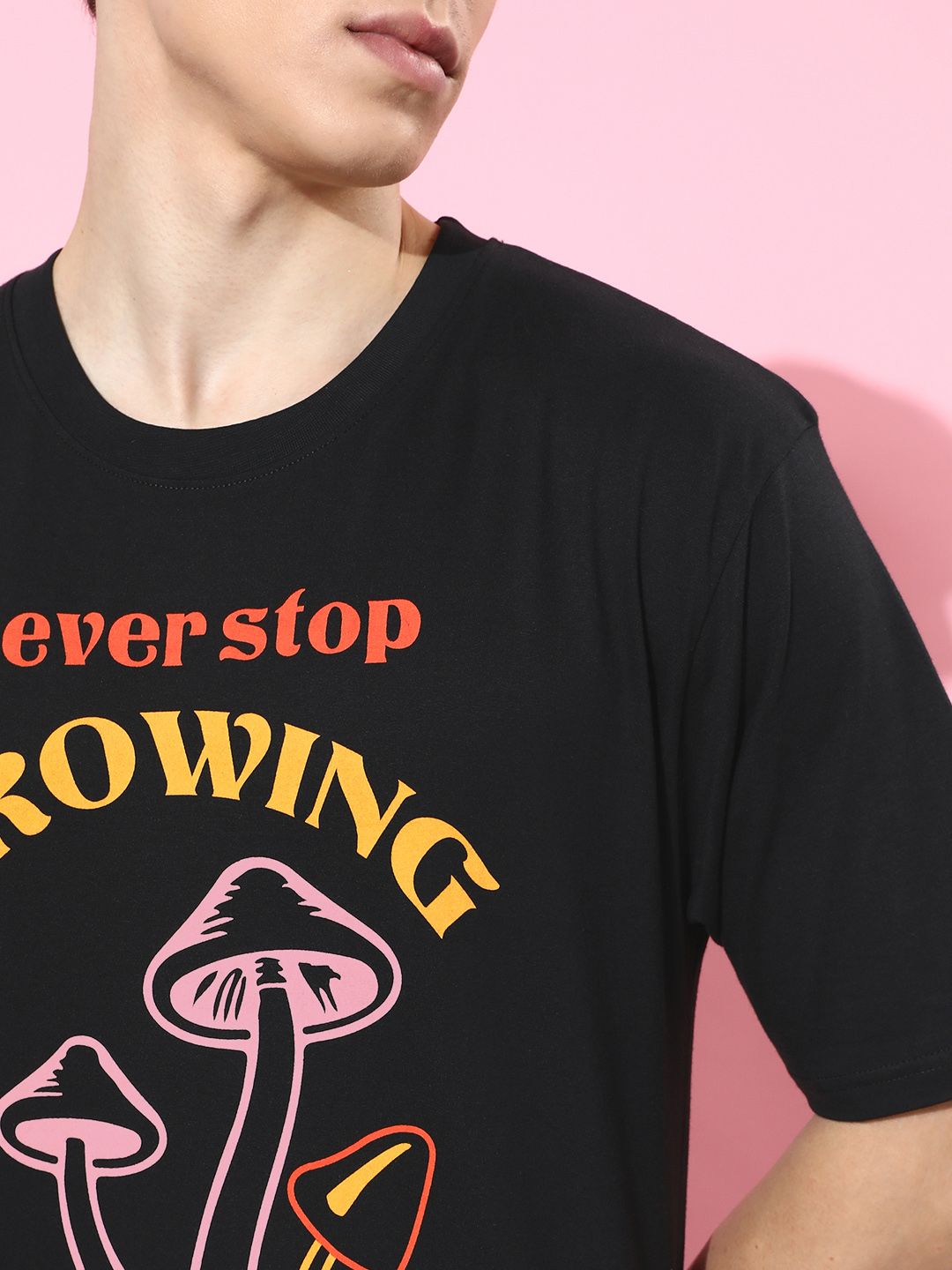 Difference of Opinion Black Graphic Oversized T-Shirt
