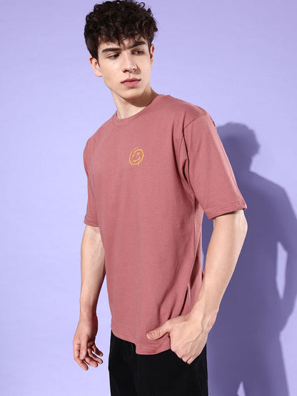 Difference of Opinion Pink Graphic Oversized T-Shirt