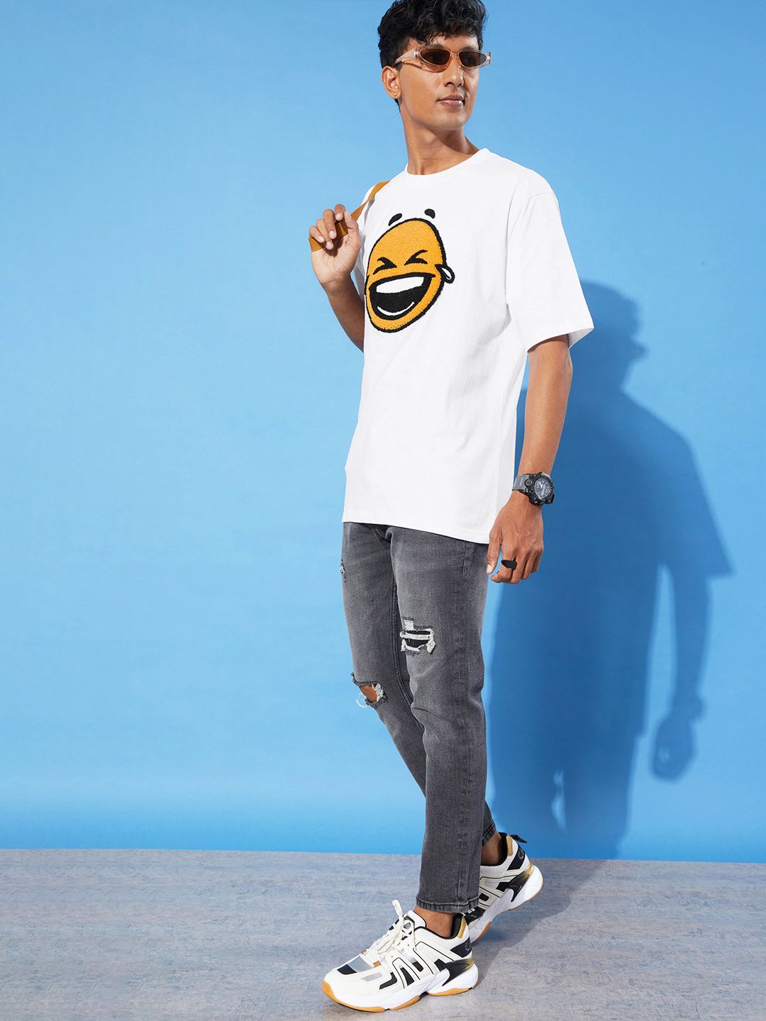 Difference of Opinion White Graphic Oversized T-Shirt