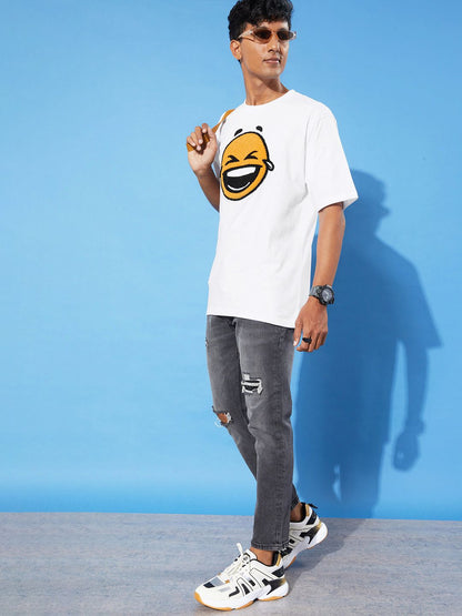 Difference of Opinion White Graphic Oversized T-Shirt