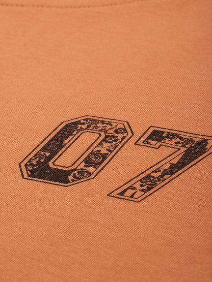 Difference of Opinion Brown Typographic Oversized T-Shirt