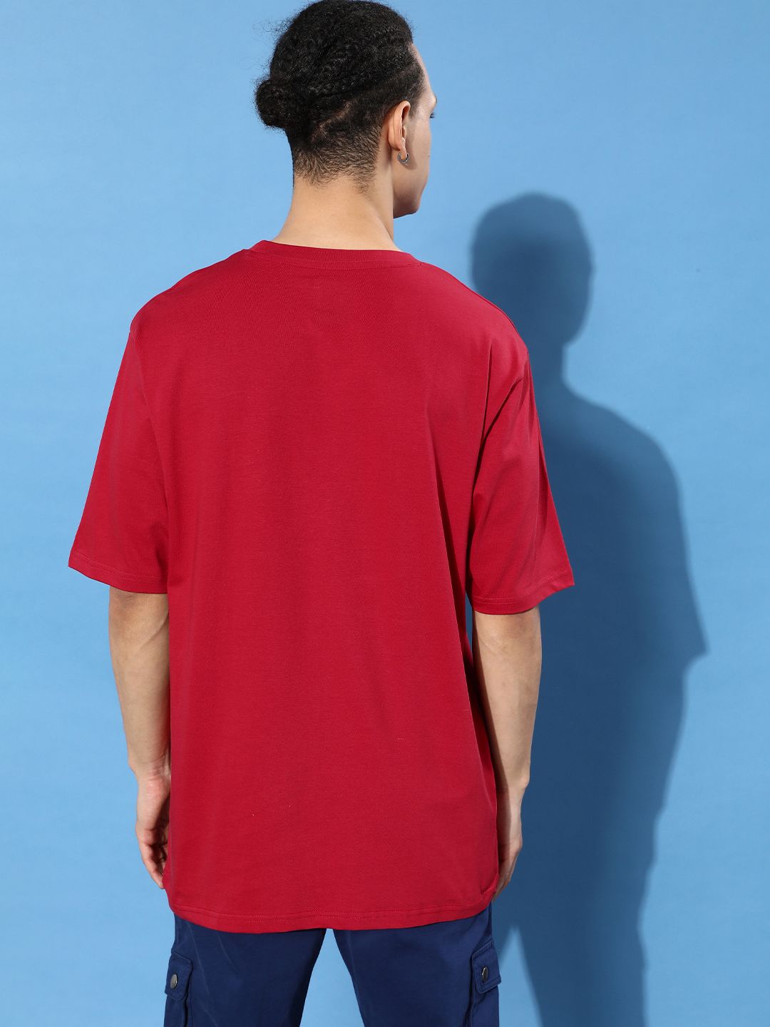 Difference of Opinion Red Typographic Oversized T-Shirt