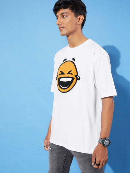 Difference of Opinion White Graphic Oversized T-Shirt