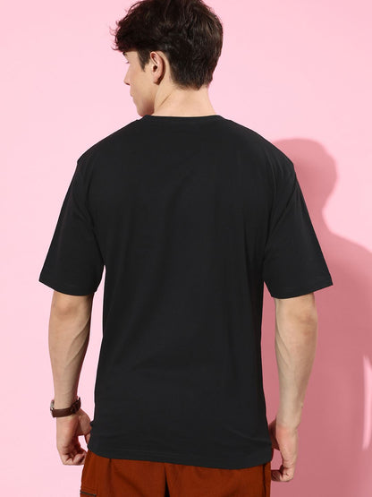 Difference of Opinion Black Graphic Oversized T-Shirt