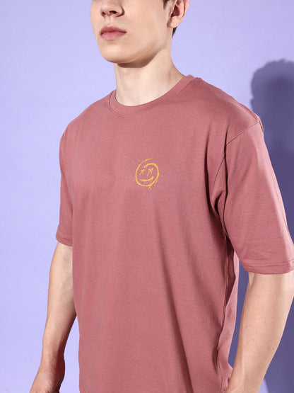 Difference of Opinion Pink Graphic Oversized T-Shirt