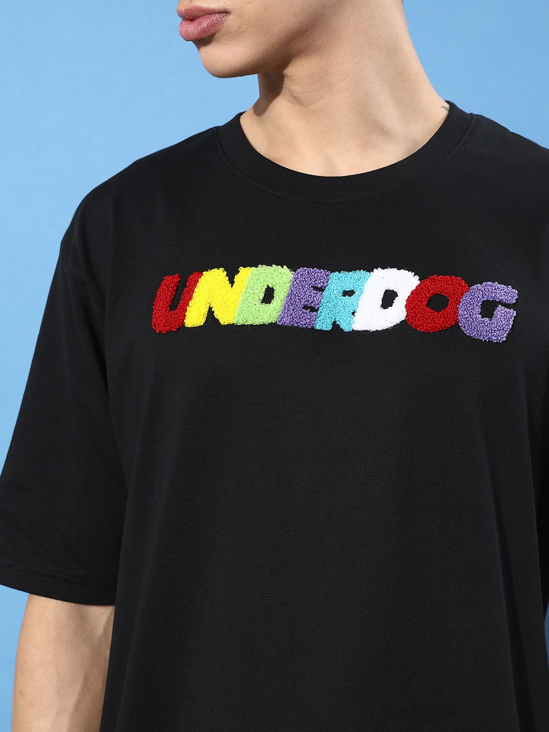 Difference of Opinion Black Typographic Oversized T-Shirt