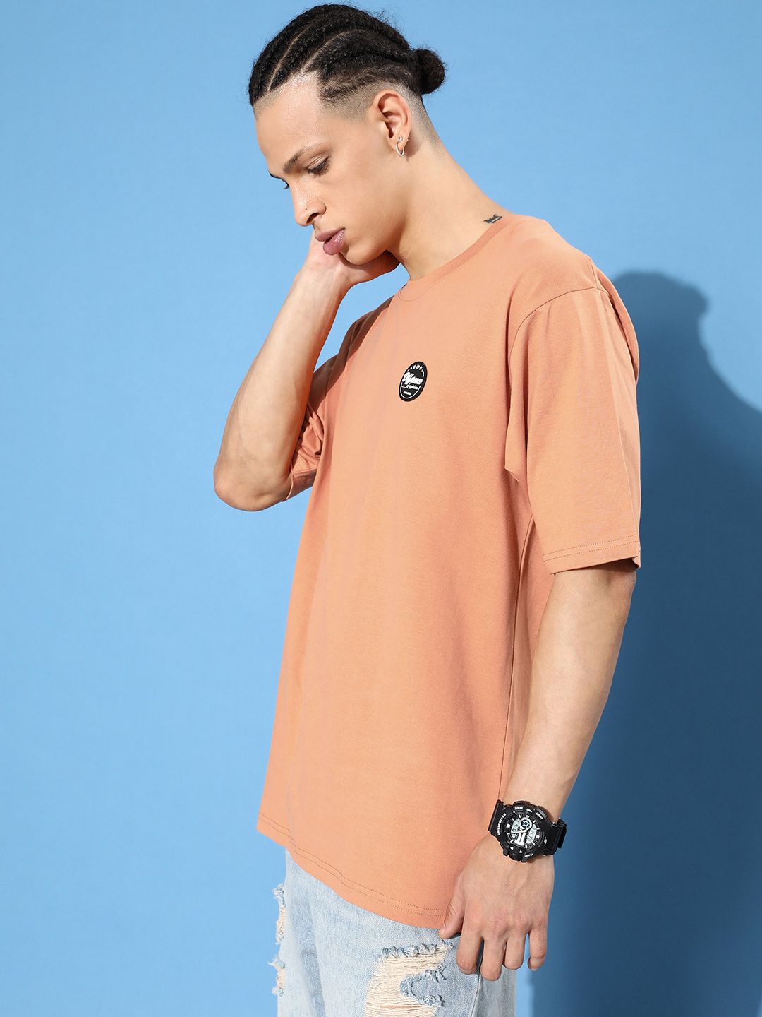 Difference of Opinion Brown Graphic Oversized T-Shirt