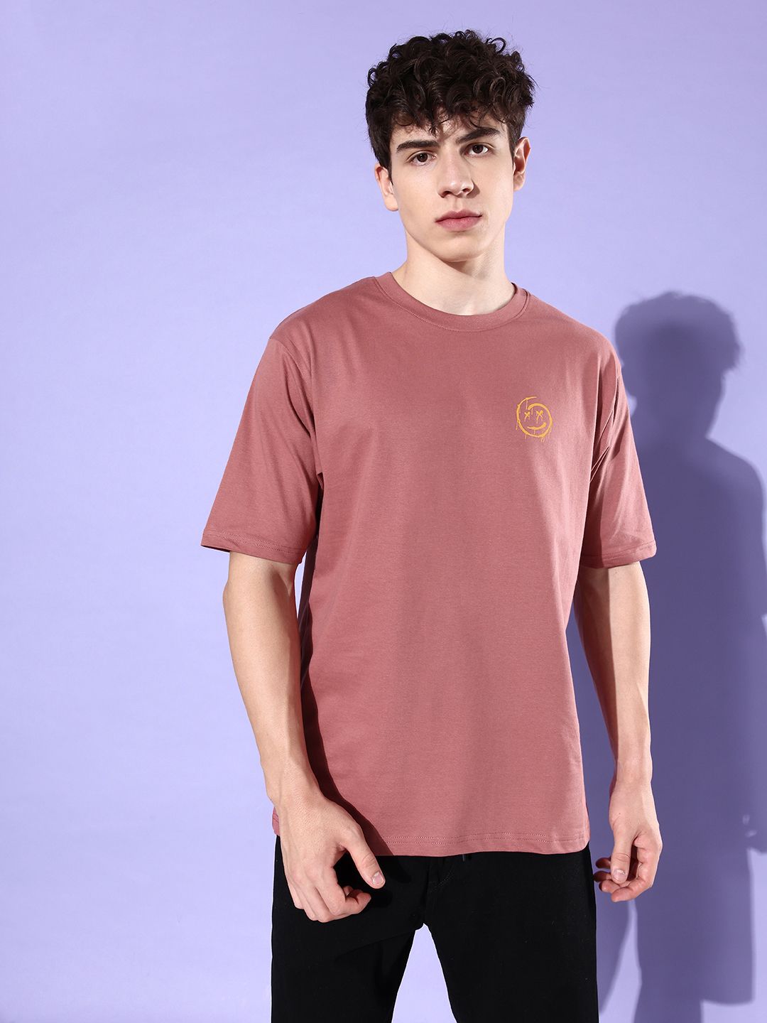 Difference of Opinion Pink Graphic Oversized T-Shirt
